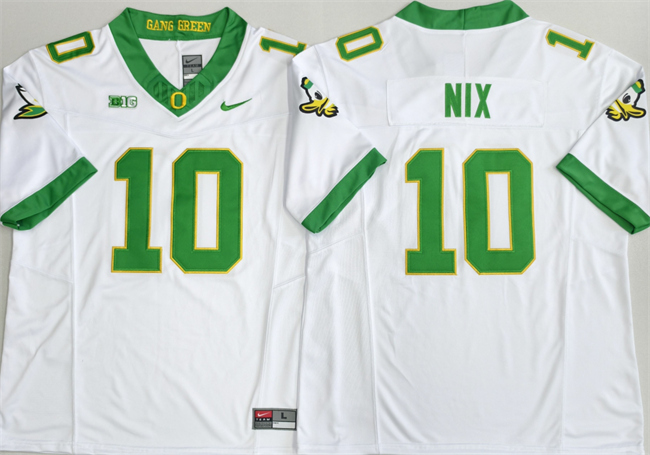Men's White Oregon Ducks #10 Bo Nix 2026 F.U.S.E. Stitched Jersey